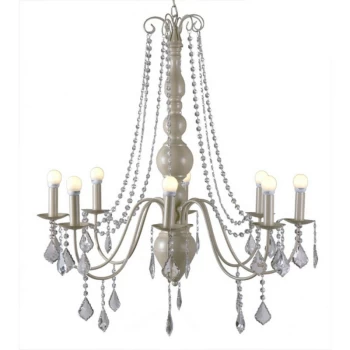 image of Linea Verdace Lighting - Linea Verdace Bardini 8 Light Multi Arm Chandeliers Ivory