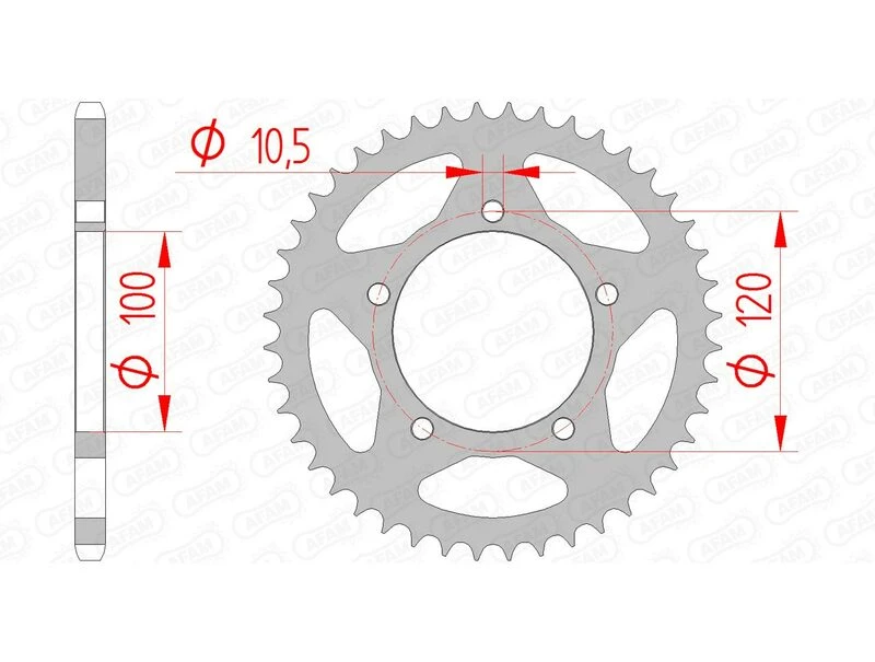 Image of AFAM Steel Standard Rear Sprocket 35801 - 520