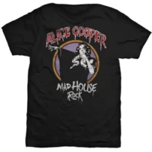 image of Alice Cooper Mad House Rock Mens Black T-Shirt: XXL