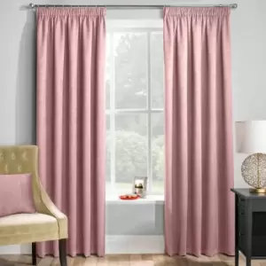 Image of Enhanced Living Matrix Embossed Textured Thermal Blockout Pencil Pleat Curtains, Blush, 90 x 90 Inch
