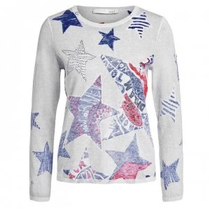 image of Oui Star Jumper - LtGreyBlue 0925