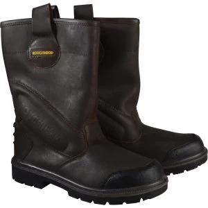 Image of Roughneck Mens Hurricane Rigger Safety Boots Dark Brown Size 8