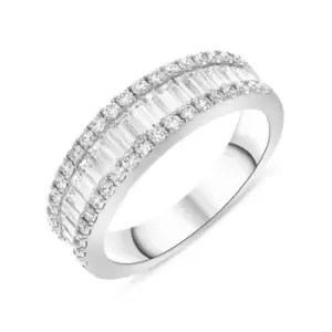 image of 18ct White Gold 1.44ct Diamond Baguette Round Brilliant Cut Eternity Ring