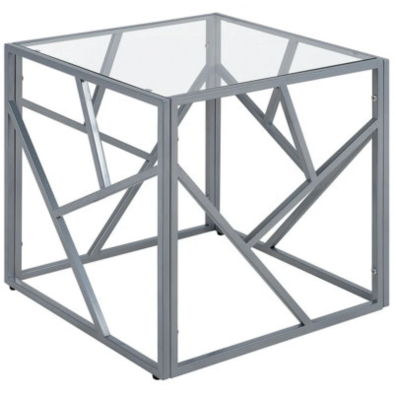 Image of Beliani Side Table Orland Glass Silver