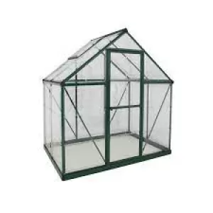 image of Palram 6 x 4ft Harmony Green Aluminium Apex Greenhouse with Polycarbonate Panels