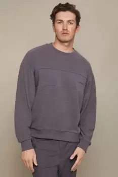 Image of Relaxed Fit Reversed Jersey Chest Panel Sweat