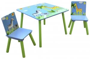 Image of Liberty House Toys Safari Table with 2 Chairs Set.