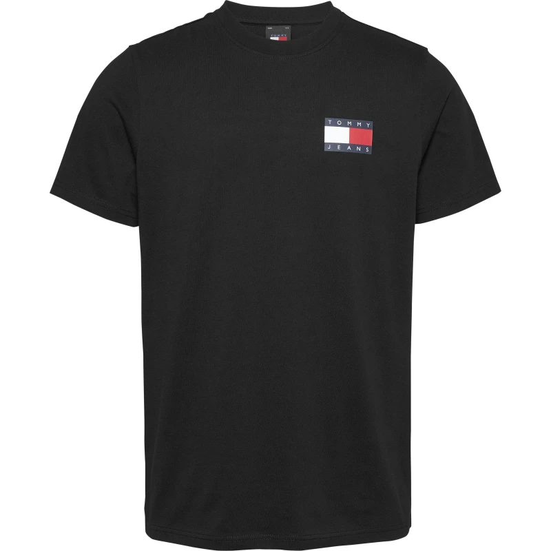 Image of Tommy Jeans TJM SLIM ESSENTIAL FLAG TEE EXT - Black S