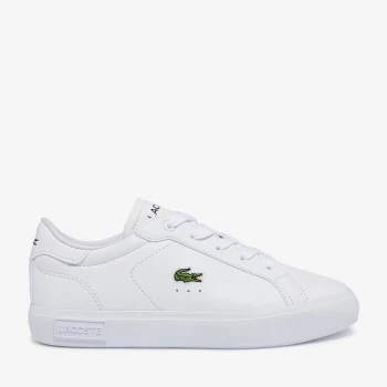 Image of Lacoste Kids Powercourt Trainers - White - UK 1 Kids