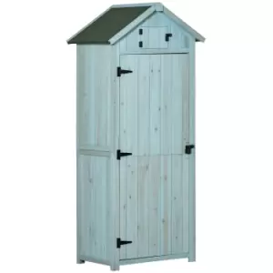 Image of Outsunny Wooden Tool Storage Shed - Blue