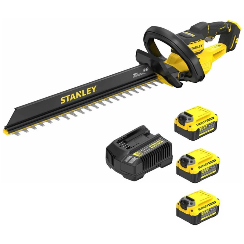 Image of Stanley FatMax V20 STCHT8255 18v Cordless Hedge Trimmer 550mm 3 x 4ah Li-ion Battery Charger STCHT8255M3