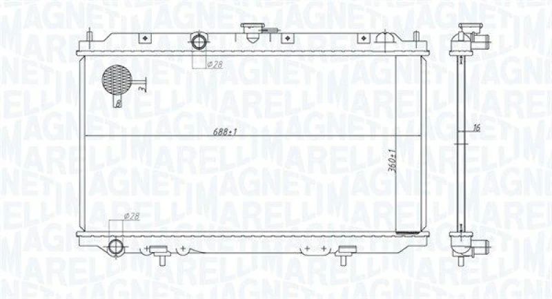Image of MAGNETI MARELLI Engine radiator MAGNETI MARELLI 350213176200