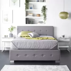 Image of Aspire Side Opening Ottoman Storage in Grey Linen Superking