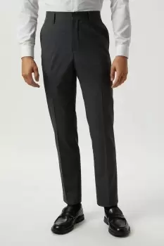 Image of Mens Slim Fit Grey Grid Check Suit Trousers