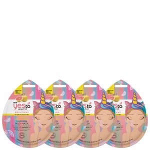 Image of yes to Grapefruit Vitamin C Glow-Boosting Unicorn Mud Single Use Mask (Pack of 4)