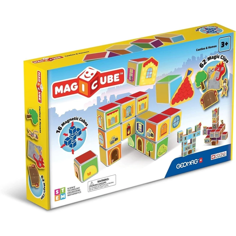 Image of Geomag 144" Magicube Castles and Homes Building Set