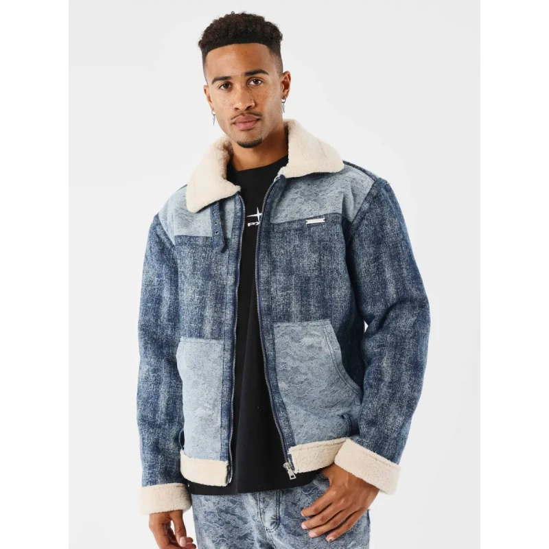 Image of Project X Paris Denim jacket Project X Paris Lace Bleu Male S