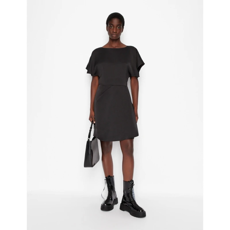 Image of Armani Exchange Womens Short-Sleeve Mini Dress Black female 2 (4XS)