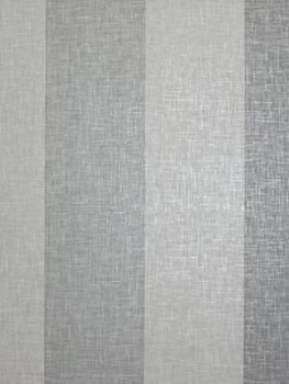 Image of Arthouse Linen Stripe Grey Wallpaper