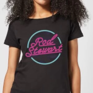 Rod Stewart Neon Womens T-Shirt - Black - XXL