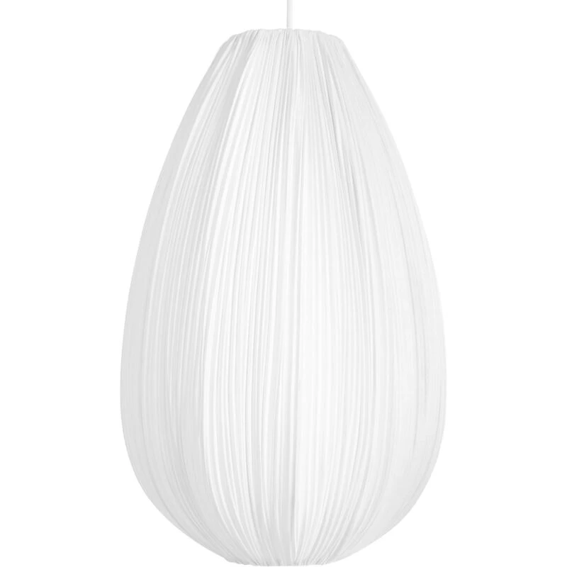 Image of Beliani Pendant Lamp Gera Fabric White