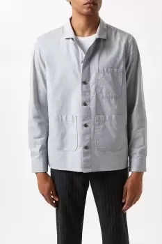 Image of Mens Light Grey 3 Pocket Overshirt