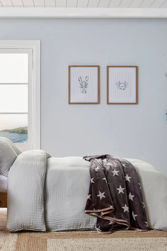 Image of Helena Springfield 'Muslin' Cotton Duvet Cover Set in Silver Size: Double Silver Unisex Double
