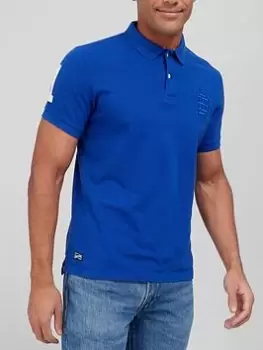 Image of Superdry Vintage Superstate Polo Shirt - Blue Size M, Men