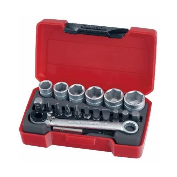 image of T1419 1/4" Drive 19 Pieces Socket Set - Teng Tools