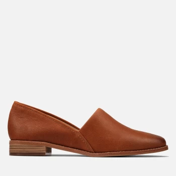 Image of Clarks Womens Pure Easy Leather Flats - Tan - UK 6