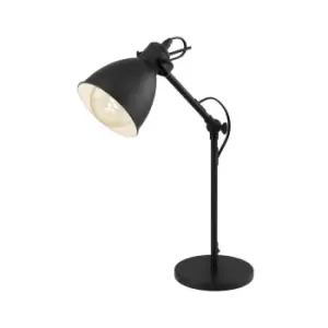 Image of Adjustable Table Lamp Desk Light Black & White Steel Shade 1 x 40W E27 Bulb