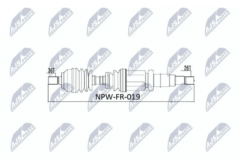 Image of NTY NPW-FR-019 Drive shaft Front Axle Right Drive Shaft (13)