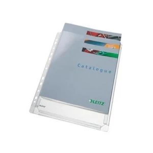 image of Leitz Heavy-duty Expanding Pocket A4 Clear Multipunched Gusseted Top Opening Pack of 5