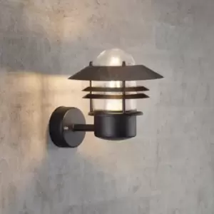 Image of Blokhus Outdoor Patio Terrace Metal Wall Light in Black (Diam) 22cm