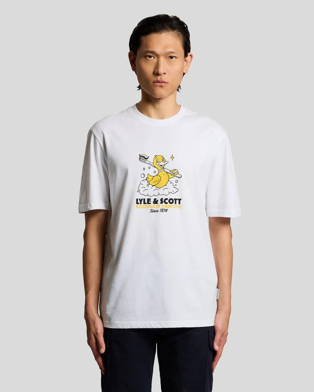 Image of Lyle & Scott Rubber Duck Graphic T-Shirt - White White WV6WM Male 2XL,L,M,S,XL