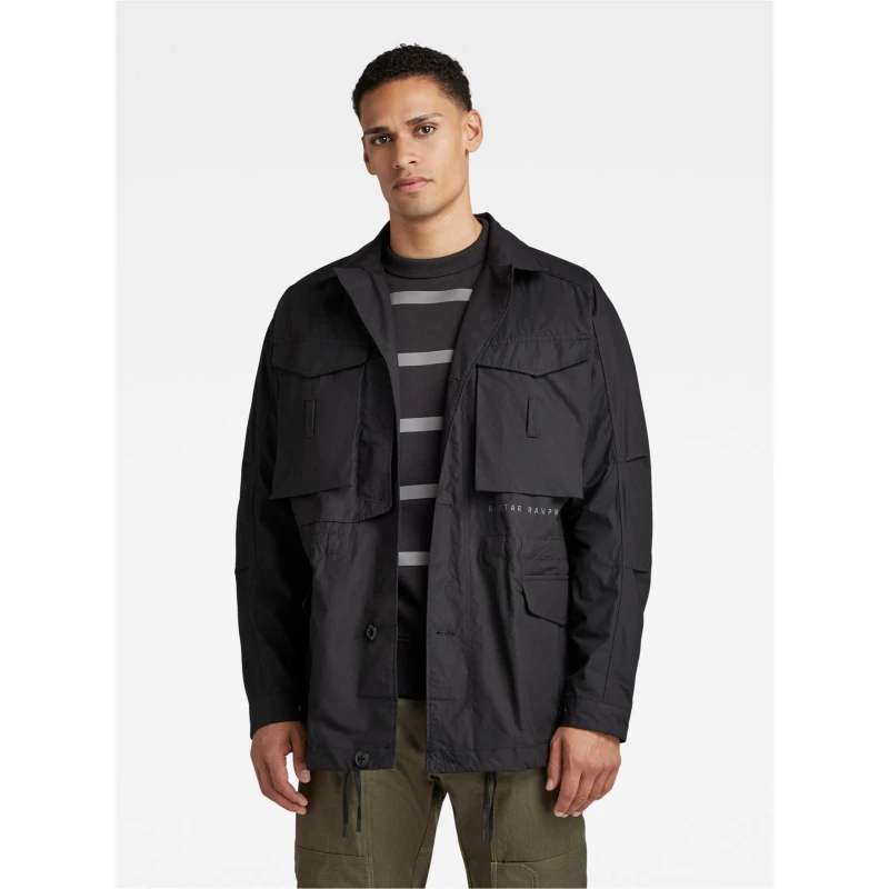 Image of G Star Mens Field Structured Overshirt Dk Black male Small