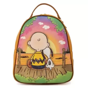 Image of Loungefly Peanuts Charlie and Snoopy Sunset Mini Backpack