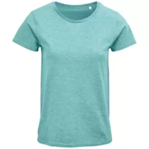 Image of SOLS Womens/Ladies Crusader Heather Organic T-Shirt (L) (Light Green)