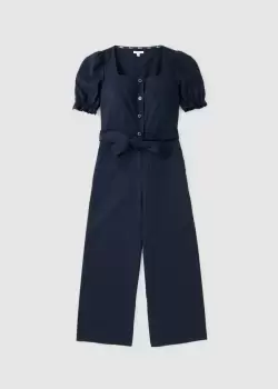 image of Barbour Womens Leila Belted Jumpsuit In Navy