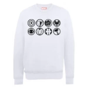 Image of Marvel Avengers Assemble Team Icons Sweatshirt - White - L