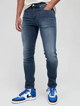 Image of Calvin Klein Jeans Skinny Fit Jeans, Dark Denim, Size 30, Length Regular, Men