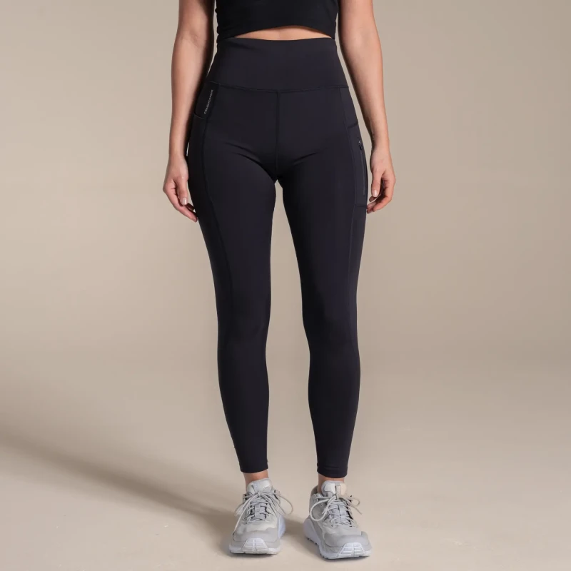 Image of Craghoppers Womens Compression Kiwi Pro Leggings 8R - Waist 26' (66cm), Inside Leg 31' Black CWJ1335-800-8R
