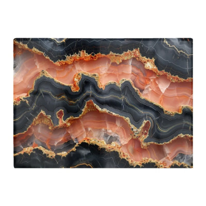 Image of Warren Reed Designer Black Pink And Gold Marble Effect Chopping Board