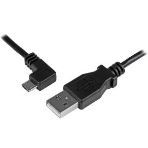 image of StarTech Micro USB Charge and Sync Cable MM Left Angle Micro USB 3024 AWG 1m 3 ft