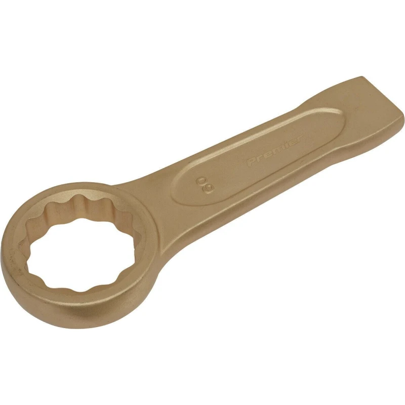 Image of Loops 60mm Ring End Slogging Spanner - Non-Sparking - Short Profile Striking End Multi