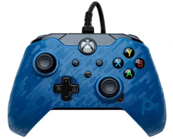 image of PDP Controller Wired for Xbox Series X - Blue Camo