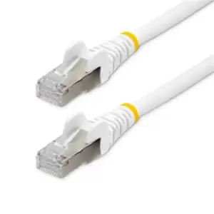 Image of StarTech.com 50cm CAT6a Ethernet Cable - White - Low Smoke Zero Halogen (LSZH) - 10GbE 500MHz 100W PoE++ Snagless RJ-45 w/Strain Reliefs S/FTP Network