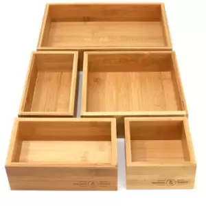 Image of Bamboo Drawer Organiser - 5 Piece M&W - Brown