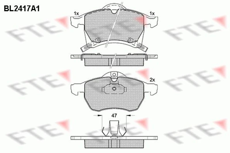 Image of Brake pad set FTE 9010724