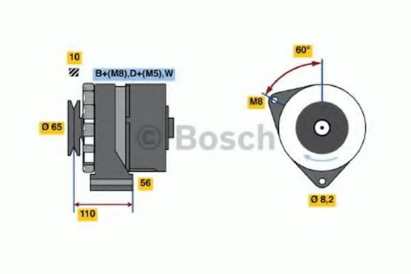 Image of Alternator Bosch 0 986 038 090
